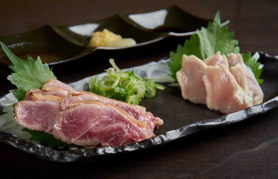 鶏ももタタキのにんにくポン酢